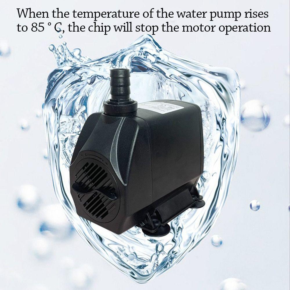 Černá ponorná vodní pumpa Ultra-tichá filtrační pumpa do akvária Pumpa do fontány Rybník Akvárium