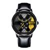 Trendy Men's Sports Car Wheel Hub Design Watch with 3D Racing Elements
