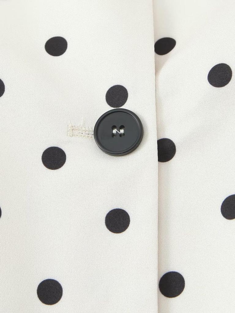 Blazer de Terno Feminino de Bolinhas Dupla Face com Lapela 2025 - Moda Outono/Inverno