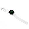 Men Digital Watch Round Color Screen Waterproof Backlit Ultra Thin Stylish Alarm Sports Watch Silver Shell White Belt
