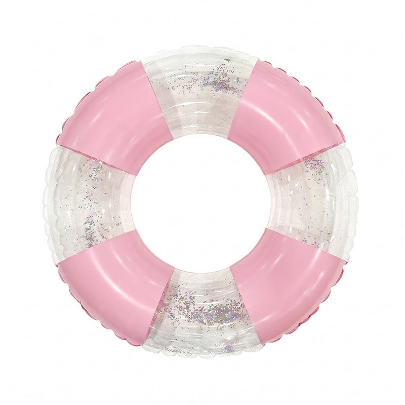 Sequin Mermaid Inflatable Swim Ring for Adults and Kids - Durable PVC Pool Float