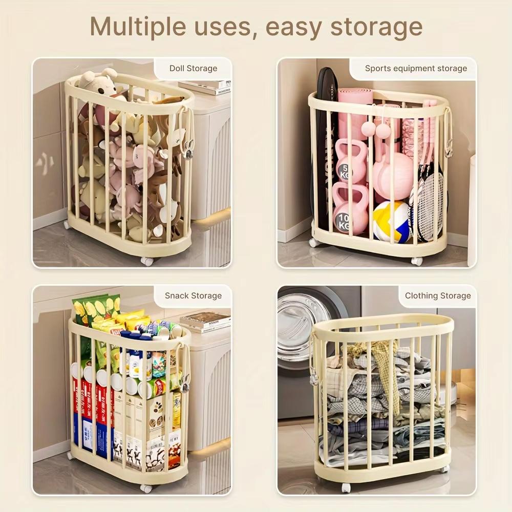 Yoga Mat Storage Basket, A Plastic Material Sports Equipment Storage Bag With Wheels Yoga Mat And Clothes Storage Bag