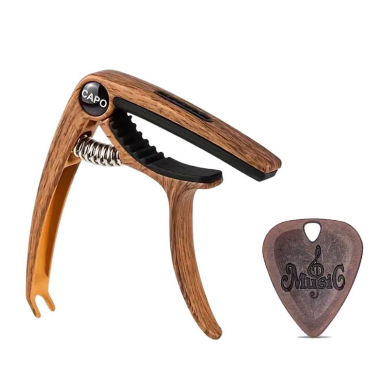 3 In 1 Zinc Alloy /Abs Guitar Capo With 1 Guitar Plectrum For Capo Plectrum Storage And Bridge Pin Puller