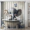 Adorable Baby Elephant Shower Curtain -Whimsical Bath Time Design for a Fun and Cozy Bathroom,Perfect for Kids and Animal Lovers
