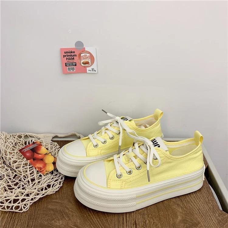 2025 Autumn and Autumn White Shoes Versatile Student Board Shoes Increase Women's Platform Casual Canvas Shoes Women's Tide Fashion Casual