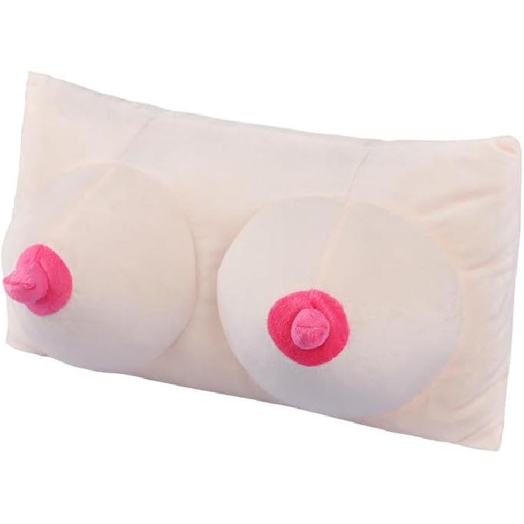 Ibluelover Подушка-подушка для груди Мягкая плюшевая подушка для сна для шеи и плеч Забавная подушка для груди Подарки для пар M-37*22cm бежевый