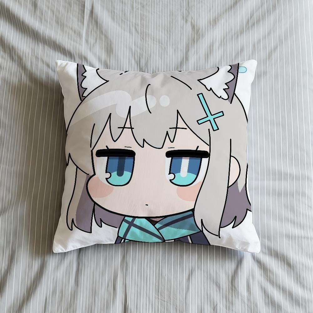 Cushion Cover Soft Case Sofa Living Room Home Comfortable Office Decor Protective Pillow Archive Blue Sunaookami Shiroko Covers