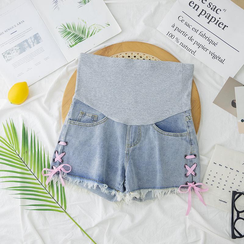 Summer Maternity Wide-Leg Jean Shorts XL