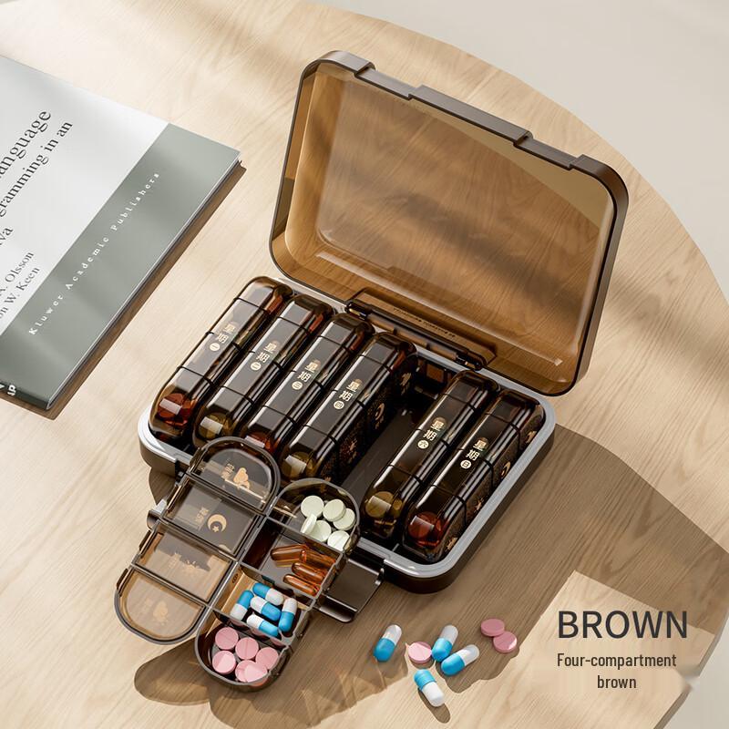 Portable Weekly Pill Organizer with Reminder