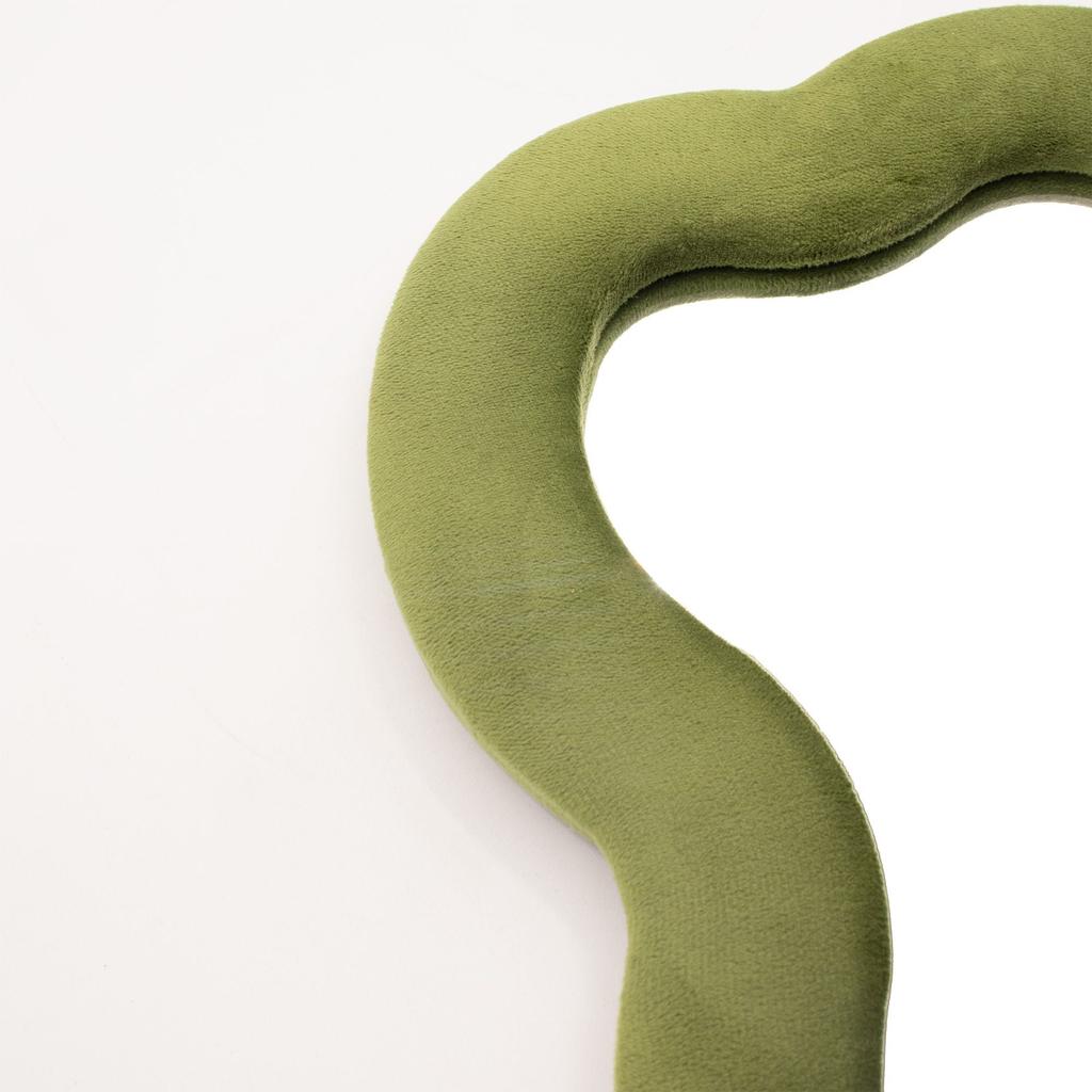 Soft Squiggly Mirror – Large Cloud – Moss Green (33.4x23.5x2.3cm)