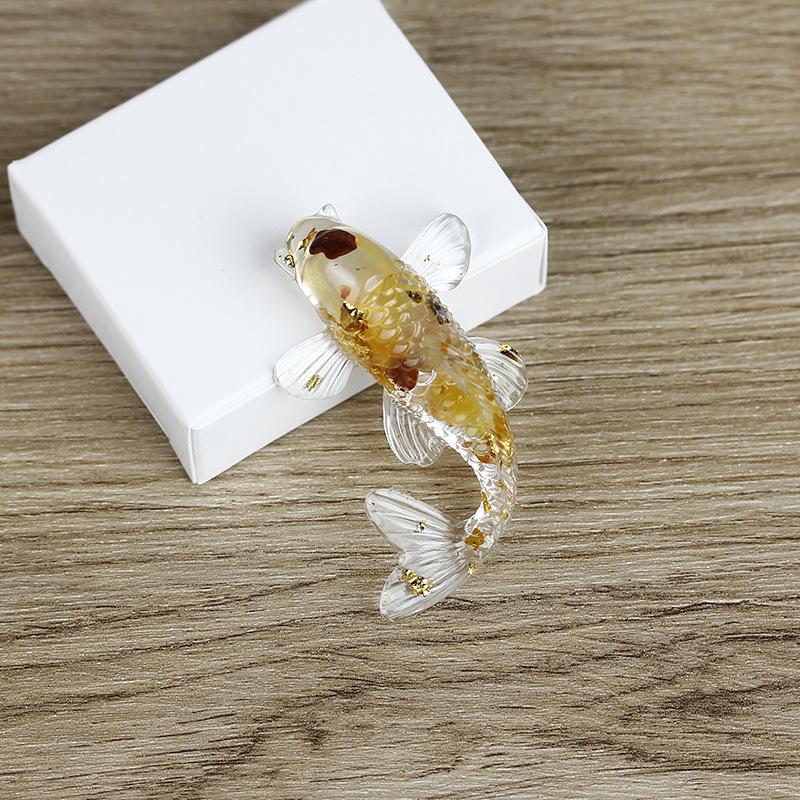 Fish Statue Natural Stone Healing Crystal Carved Animal Figurine Room Decor Reiki Mineral Gemstone Aquarium Decoration Gift