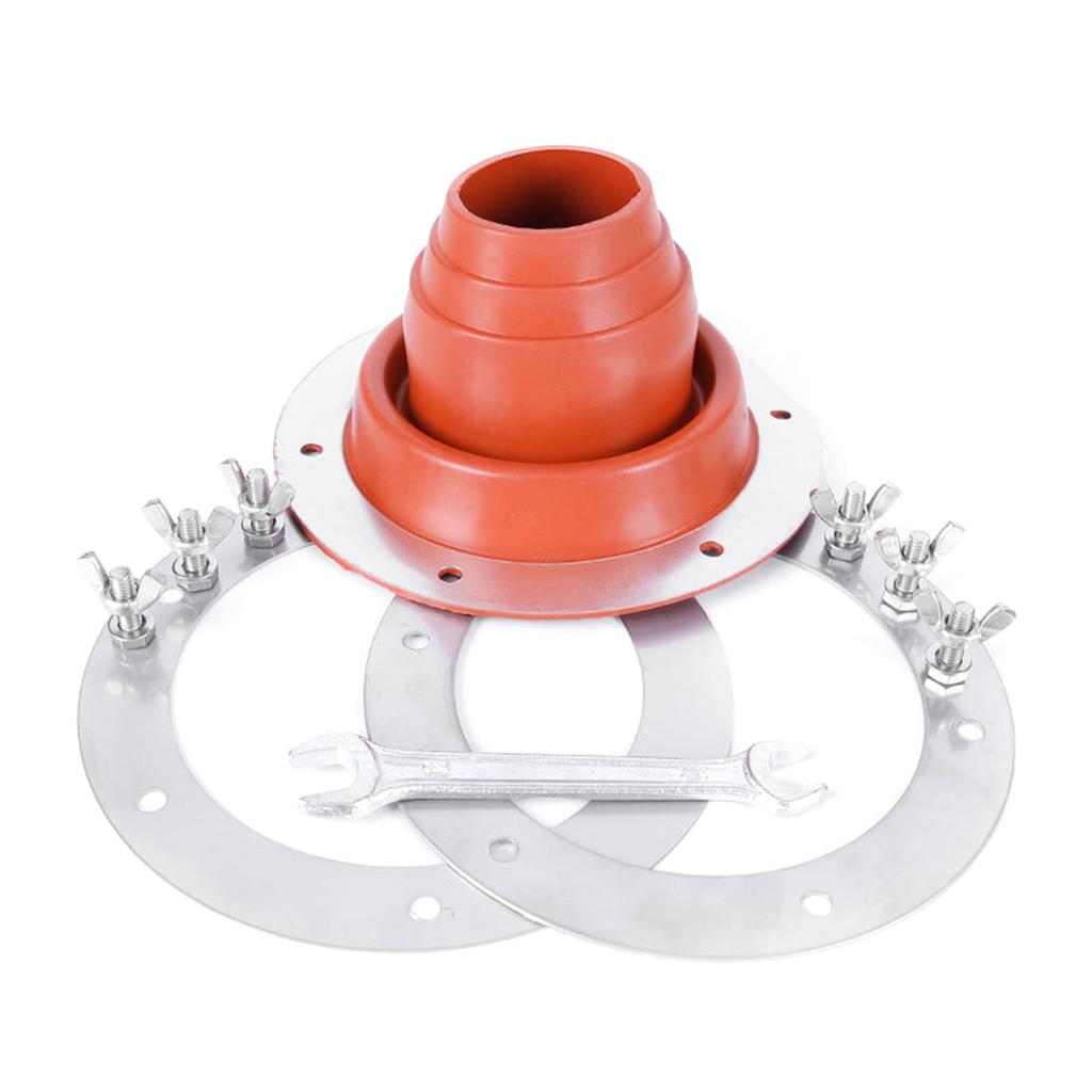 Fire Resistant Silicone Stove Jack with Stainless Steel Rings For Tent Chimney Pipe Vent Fire Resistant Round Hole Base