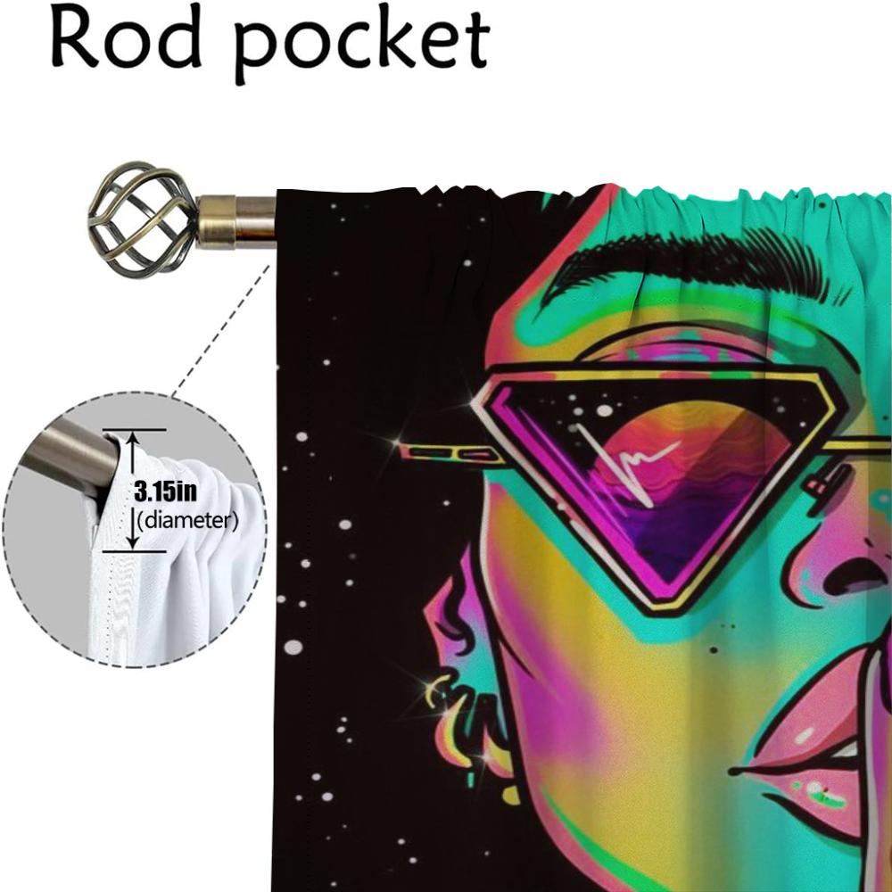 Abstract Woman Psychedelic Manda Shades Curtains Living Room Curtain Blinds Partition Halloween Decoration Tulle Bedroom Polyester Perfect For