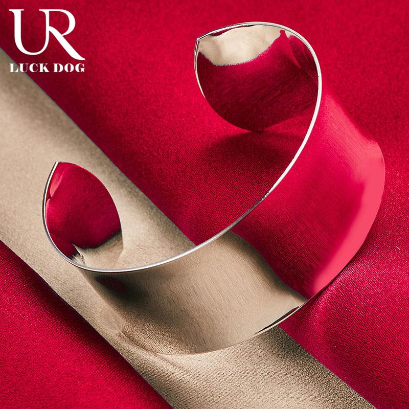 925 Sterling Silver Women's Smooth Open Bracelet Fashionable Wedding Jewelry