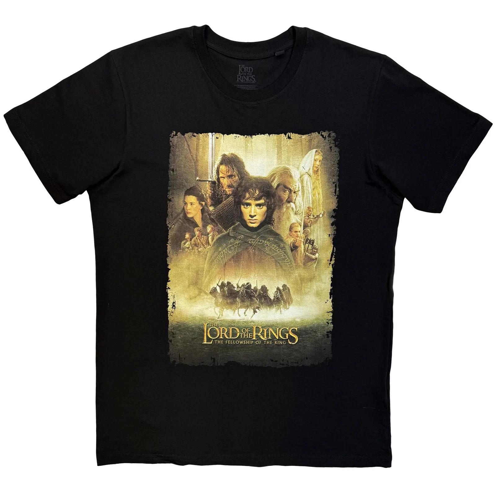 Lord Of The Rings T-Shirt: Fellowship Of The Ring Homage (Black) OFFICIAL NEW M