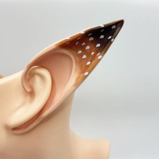1 Pair Elf Ears Plastic Fairy Pixie Ears Soft Pointed Fake Ears Reindeer Cosplay Costume for Halloween Christmas Party Accessory