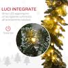 Christmas Garland with 50 White LED Lights and Decorations, In Plastic and Metal, 180x30x30 Cm, Green
