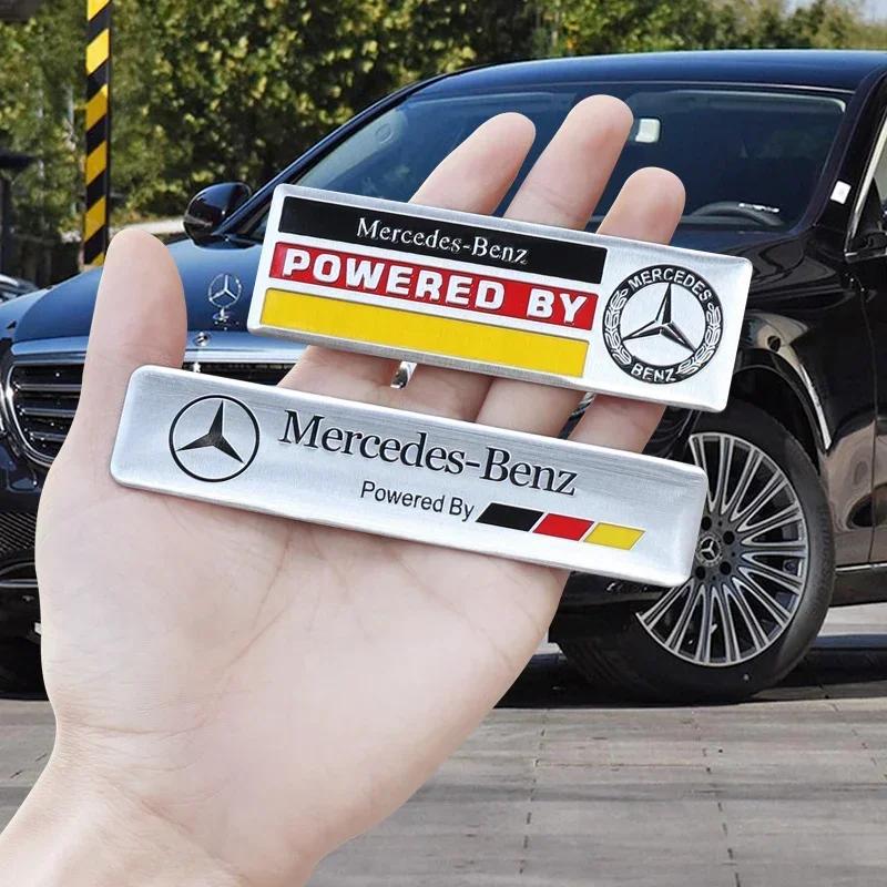 AAVV1 Car Aluminum Sticker Emblem Badge Decals Accessories For Mercedes-Benz A/B/GLA/CLA Smart AMG W108 W124 W126 W140 W168 W169 W176