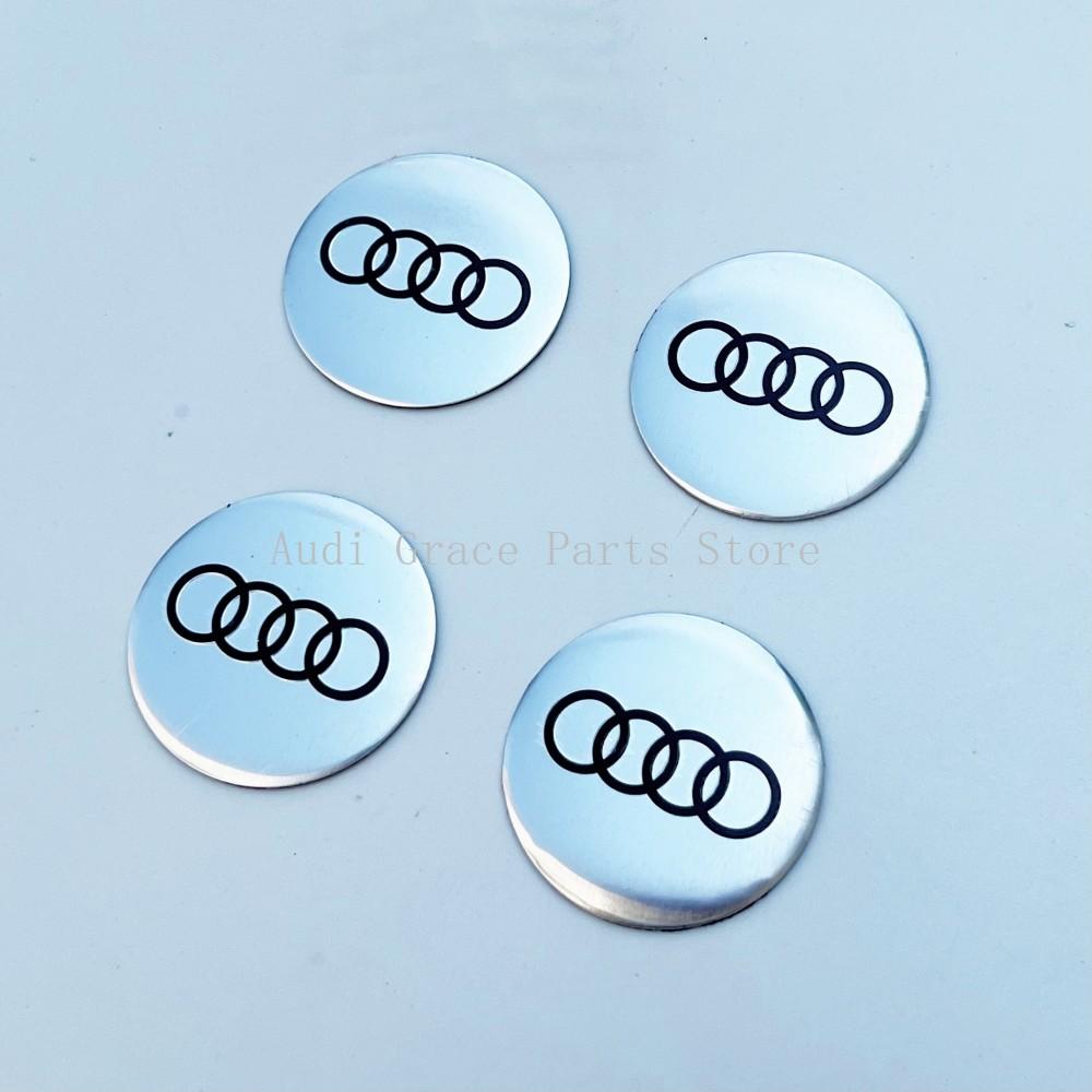 For Audi A34Pcs For Audi A1 A3 A4 A5 A6 A7 Q3 Q5 Q7 RS3 RS4 RS5 S3 S4 56mm Car Wheel Hub Cap Center Sticker Emblem Badge Decal Accessories