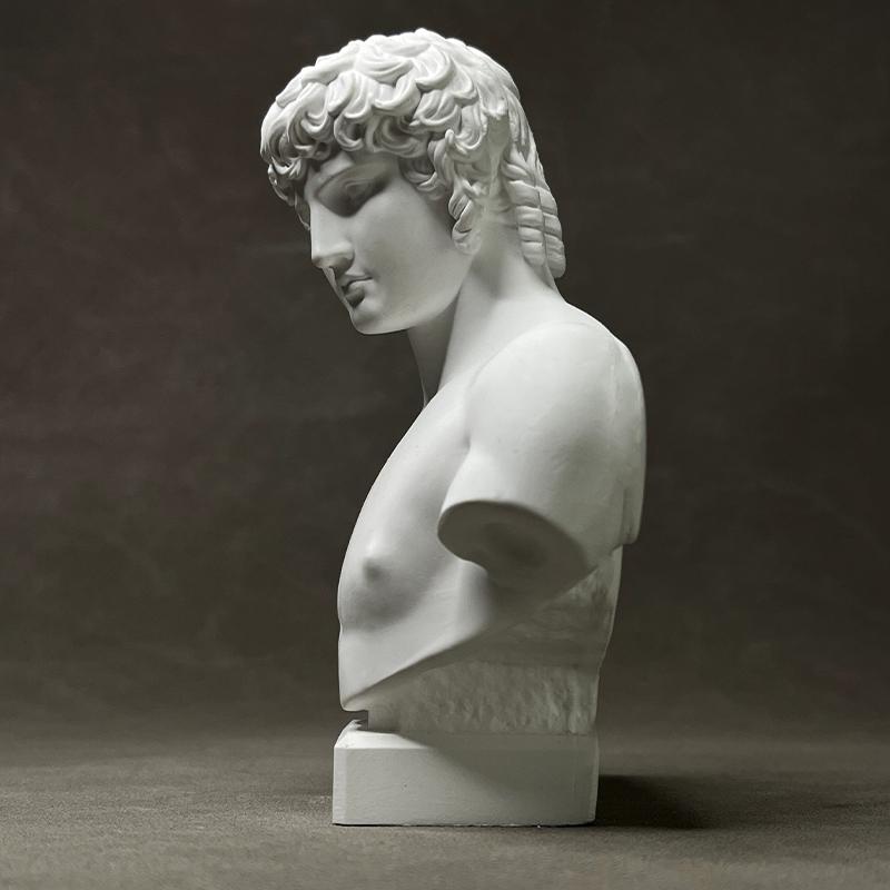 Abstract Plaster Sculpture Life-sized Statue Antinous European Retro Decorative Figurines Room Decoration Accessories