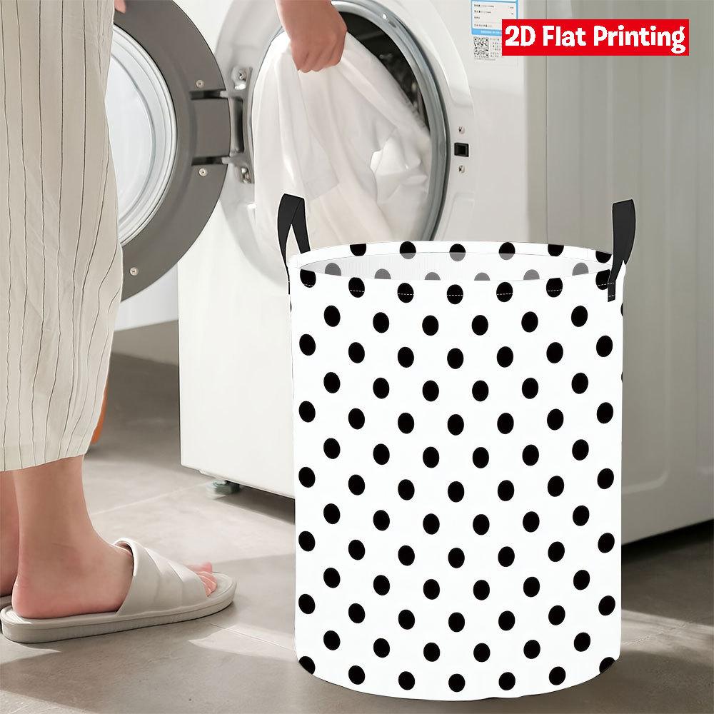 Collapsible Laundry Basket Large Round Waterproof Fabric Hamper Dirty Clothes Storage Bin Toy Organizer with Handles