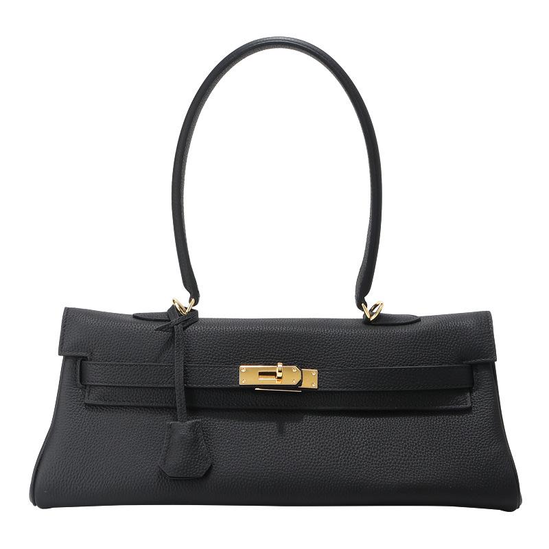Nische KL Achseltasche Rindsleder Handtasche Damen Hochwertige Leder Umhängetasche Mode Pendler Messenger Bag