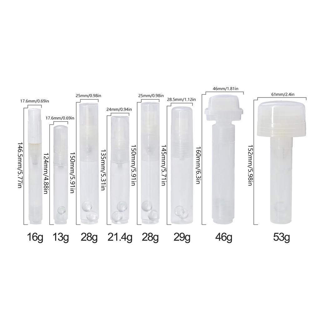 5 ks Prázdné fixy Prázdná akrylová barva Fix Průhledná plnitelná tužka Prázdná plnitelná barva Fix pro umělce