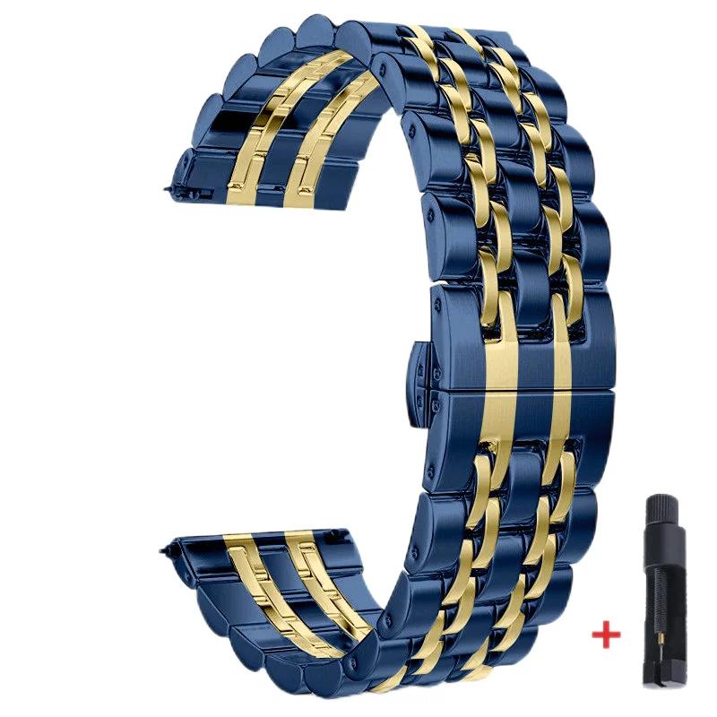 22mm 20mm Stainless Steel Strap For Samsung Galaxy Watch 7 6 4 5 45mm Gear S3 46mm 42mm Active2 40 44mm Band for Amazift BIP 2 GTR Metal Bracelet