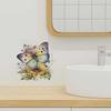 Colorful Butterflies And Flowers Wall Sticker Bathroom Toilet Decor Decals Living Room Cabinet Home Decoration Transparent Waterproof Decals M760