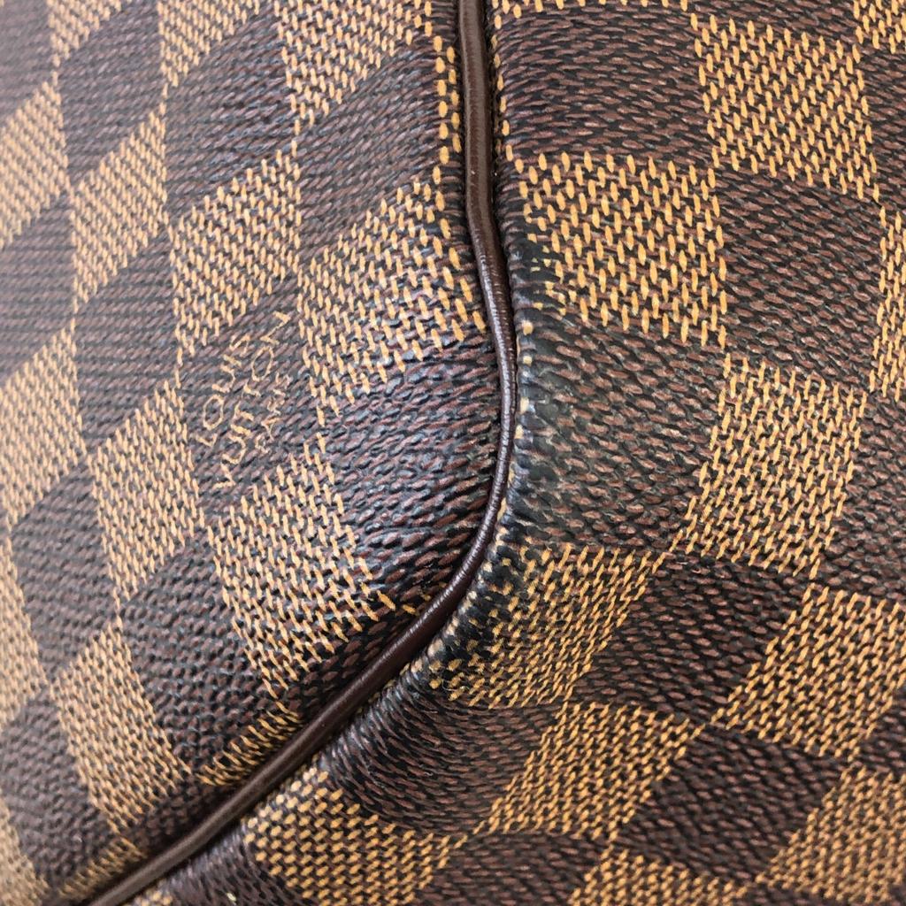 Used Louis Vuitton Damier Keepall 50 N41427 Boston Bag Canvas Brown Authentic 13296