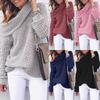 2026 New Women's Off-Shoulder Turtleneck Sweater, Sexy Loose Fit Plus Size Solid Color Knit Top for Autumn Winter
