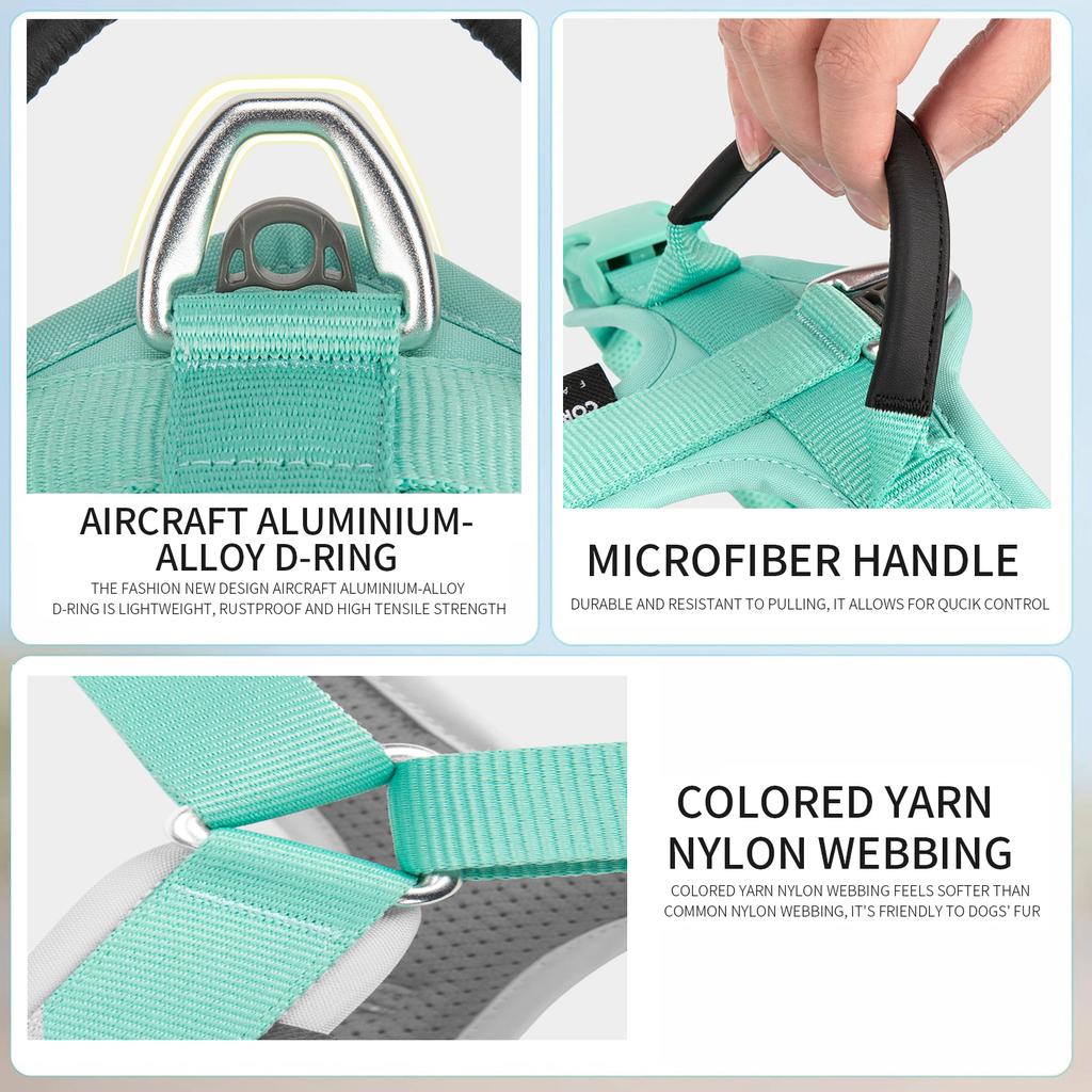 ForPet Geschirr No Pull Nylon Reflektierendes Hundegeschirr Verstellbar Bequem Kontrolle Spazierengehen Laufen Zubehör