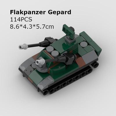 Modello di carro armato difesa aerea ghepardo serie militare MOC mattoncini giocattoli educativi assemblati ornamenti da scrivania