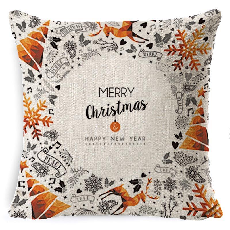 Pillow Cushion Cover Linen Santa Claus Pillow Cover Linen Material