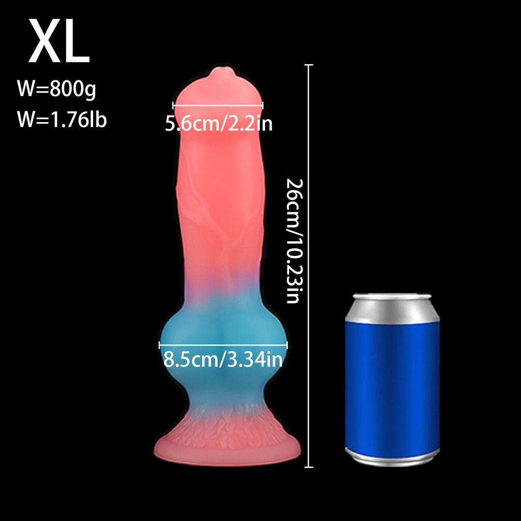 Luminous Big Dog Cock Simulation Penis Shaped Animal Butt Plug Dildo for Men and Women SM Expansion Masturbation Sex Products