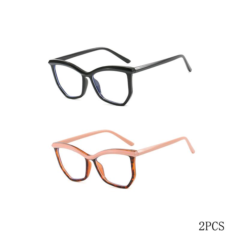 Irregular Polygonal Eyebrow Flat Mirror, Anti Blue Light Cat Eye Personalized Eyeglass Frame, Fashionable Commuting Frame 1027
