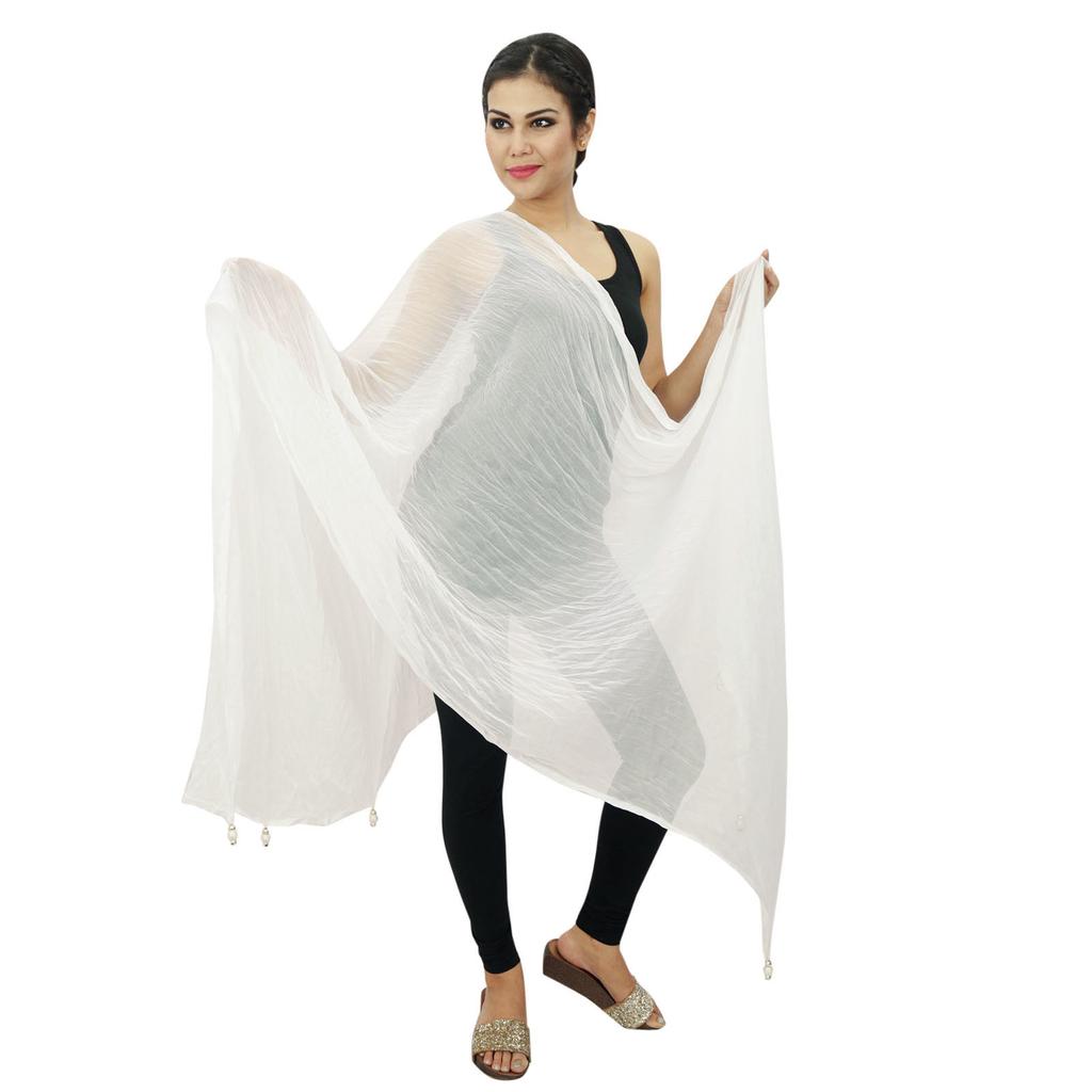 Long Stole Chiffon Blend Dupatta Neck Wrap Women Indian Scarves Chunni