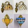 Vintage Baroque Stained Glass Lampshade Stained Glass LED Wall Lamp Wall Light Aisle Corridor Balcony Sconce Lighting  (No Bulb)