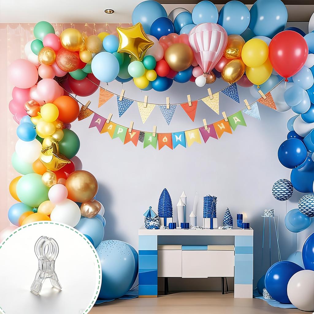 10pcs 3.5 Inch Heavy Duty Spring Clamp,Transparent Plastic Multipurpose Clip for Balloon Arch Backdrop Fixing,Photography Studio