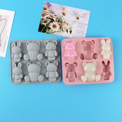 1Pc 6-Cavity Silicone Mold Cute Cartoon Animal Baking Mould Diy Making Tools
