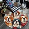 Runder Teppich mit Bernhardiner-Hunden, Teppich für Wohnzimmer, Schlafzimmer, Sofa, Spielzimmer-Dekoration, Rutschfeste Bodenmatte