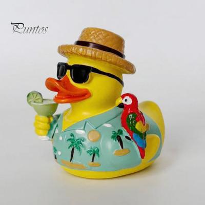 Compact Desktop Ornament Summer Beach Duck Figurine, Vacation with Sunglasses, Weather-Resistant Resin Outdoor for Indoor Garden Party & Gift