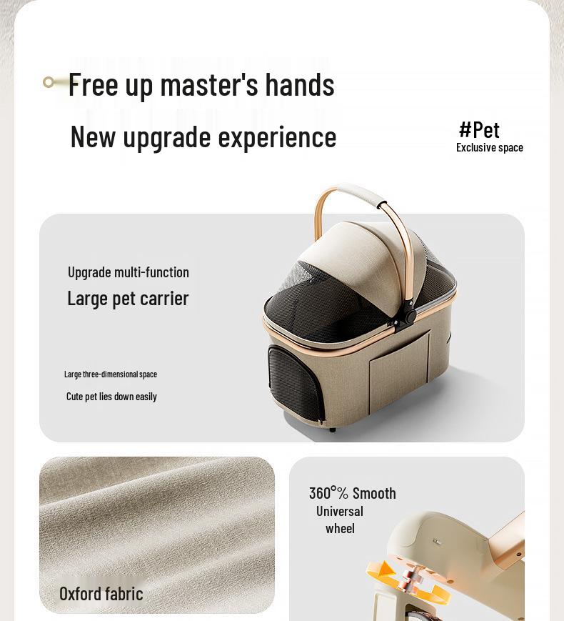 Lightweight Foldable Pet Stroller for Small Dogs & Cats