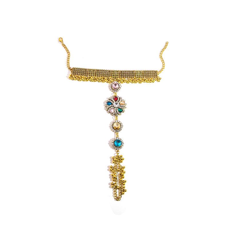 Retro Ethnic Geometric Water Drop Anklet - Bohemian Style Round Foot Ornament