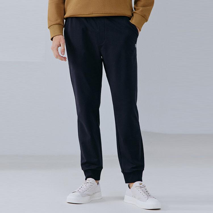 FILA Solid Color Knitted Sports Joggers Men bottoms Black F11M132656S-BK