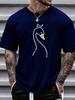 Unisex White Tee Minimal Line Art Singing Swan With Musical Notes Simple Print Crew Neck Loose Casual Male Short Sleeve Tops