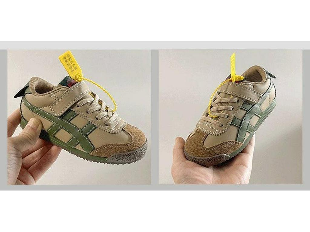 Genuine Leather Kids' Forrest Gump Sneakers - Spring 2025: Non-slip, Soft Sole, Breathable Mesh Skate Shoes for Boys and Girls.