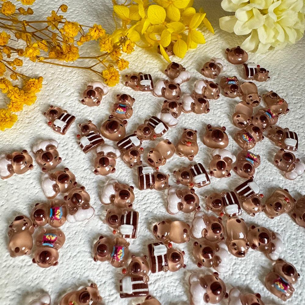 50Pcs Resin Nail Resin Drill Ornaments Cartoon Nail Accessories New Nail Art Ornaments