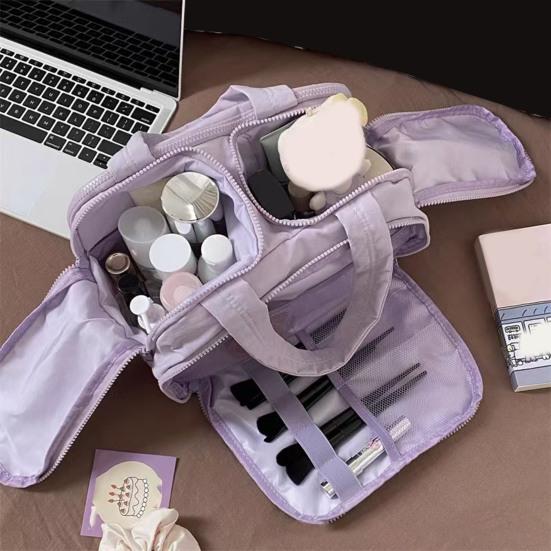 Travel Toiletry Bag Women Large Capacity Zip Around Makeup Bag Puffy Cosmetic