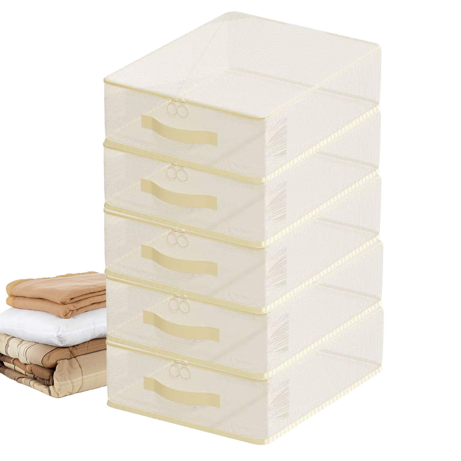 Clothing Organizer 5 Pieces With Handle Closet Storage Organizer Clothes Bags For Bedroom Wardrobe Bedding Blankets Fabric China Mainland 4600₽